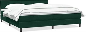 vidaXL Cama com molas/colchão 180x210 cm veludo verde-escuro