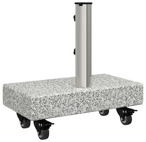Base de Parasol com Rodas para Postes de Ø38/48mm Cinza Granito 25 kg