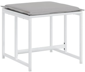13 pcs conj. de jantar p/ jardim c/ almofadões textilene branco