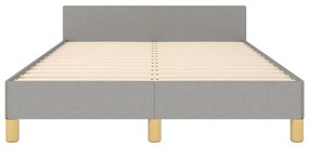 Estrutura de cama sem colchão 120x200 cm tecido cinzento-claro