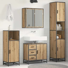 vidaXL Conjunto de Móveis para Banheiro 4 pcs Carvalho Artesanal