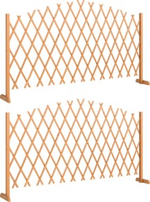 Outsunny Cerca 2 unidades treliça extensível autoportante com pés 180 x 30 x 103 cm Castanho | Aosom Portugal