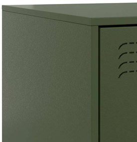 Mesa de cabeceira 34,5x39x62 cm aço verde azeitona