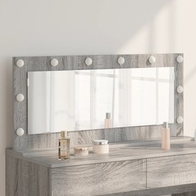 vidaXL Espelho de Maquilhagem com Luzes LED Cinza Sonoma 100x45x18 cm