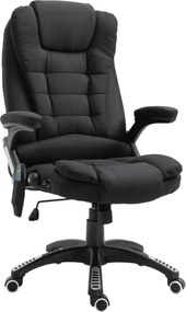 Vinsetto Cadeira para Secretaria Reclinável até 130° c/ 6 Pontos de Massagem e Aquecimento 68x72x110-120 cm Preto | Aosom Portugal
