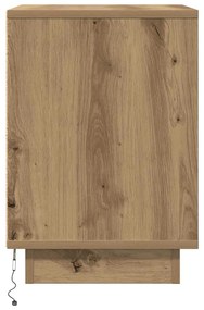 Mesa de cabeceira com luzes LED Carvalho Artesanal 38x34x50 cm