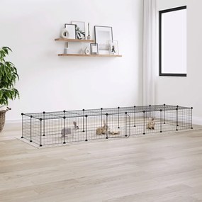 vidaXL Gaiola p/ animais de 36 painéis c/ porta 35x35 cm aço preto