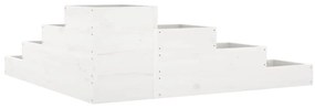 Floreira com 4 níveis 106x104,5x36 cm pinho maciço branco