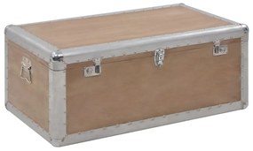 246124 vidaXL Caixa de arrumação madeira de abeto maciça 91x52x40 cm castanho