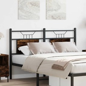 Cabeceira de cama 150 cm derivados madeira/aço carvalho fumado