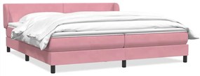 vidaXL Cama com molas/colchões 180x210 cm veludo Rosa