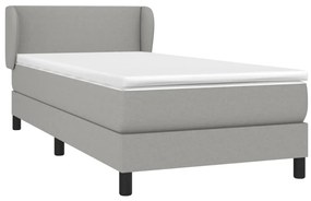 Cama com molas/colchão 100x200 cm tecido cinzento-claro