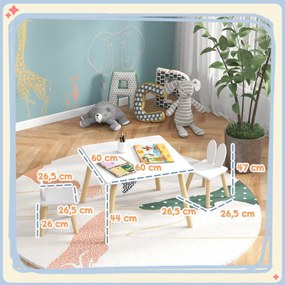 AIYAPLAY Conjunto de Mesa Infantil e 2 Cadeiras Mesa Infantil com Cost