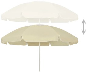 Guarda-sol de praia 240 cm amarelo areia