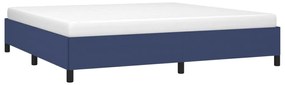 Estrutura de cama sem colchão 200x200 cm tecido azul