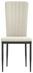 Cadeiras de jantar 2 pcs veludo cor creme