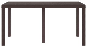 Mesa de Jardim Marrom 150x100x73 cm em Poly Rattan