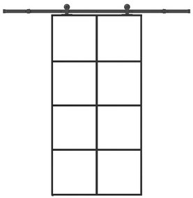 vidaXL Porta desliz. c/ conj. ferragens 102,5x205cm vidro ESG/alumínio