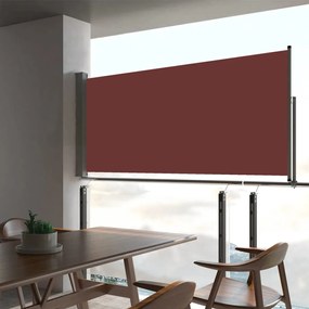 vidaXL Toldo lateral retrátil para pátio 60x300 cm castanho