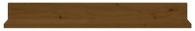 Prateleiras de parede 2 pcs 80x11x9cm pinho maciço castanho-mel