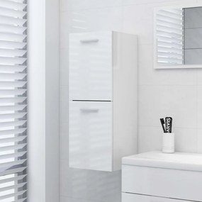 vidaXL Armário casa de banho 30x30x80cm contraplacado branco brilhante