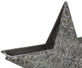 Conjunto de 2 castiçais em metal prateado TORNIO Beliani