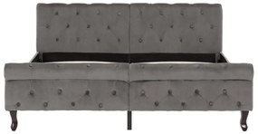Estrutura de cama 160x200 cm veludo cinzento