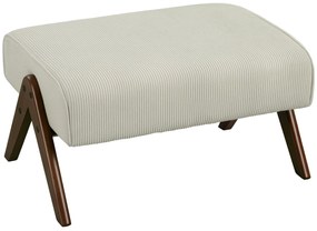 HOMCOM Apoio para Pés para Sala Banco Baixo Estofado em Veludo Otomana Retangular com Assento Almofadado e Pés de Madeira para Sala de Estar Quarto 69x47x36 cm Bege