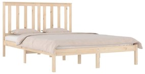 Estrutura de cama casal 135x190 cm pinho maciço