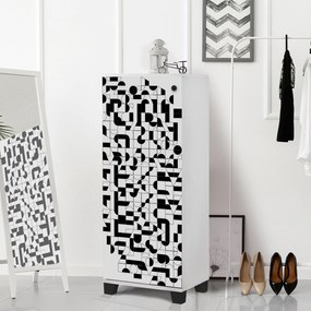 Sapateira Filinta – Branco/Preto – 50x127x38 cm