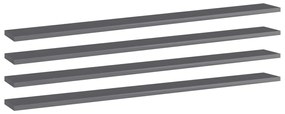 vidaXL Prateleiras estante 4pcs 100x10x1,5cm contrapl. cinza brilhante