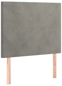 Estrutura de cama sem colchão 120x200 cm veludo cinzento-claro