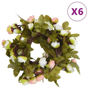 Grinaldas de flores de Natal 6 pcs 215 cm champanhe