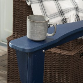 Outsunny Cadeira Adirondack Baloiço de Jardim Baloiço para Exterior Estilo Adirondack de HDPE para Varanda Pátio Carga Máxima 120kg 73,5x93x91,5cm Azul Escuro