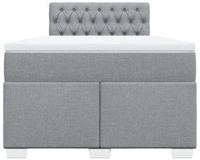 Cama com molas/colchão 120x200 cm tecido cinza-claro