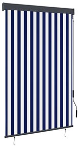 vidaXL Estore de rolo para exterior 120x250 cm azul e branco