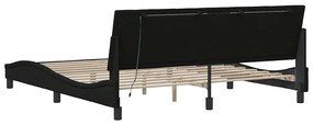 Estrutura de cama sem colchão 180x200 cm tecido preto