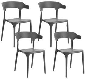 Conjunto de 4 cadeiras de jantar cinzentas escuras GUBBIO Beliani
