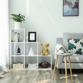 Estante escada 6 compartimentos abertos 97,5 x 97,5 x 29 cm Branco