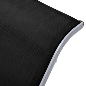 Espreguiçadeiras com mesa 2 pcs alumínio preto