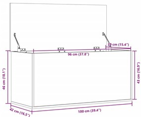 Caixa de arrumação 100x42x46 cm derivados de madeira branco