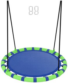 AIYAPLAY Baloiço para Crianças Redondo Baloiço de Jardim Infantil Ajustável Impermeável Carga 150kg Ø100x180 cm Preto e Azul | Aosom Portugal