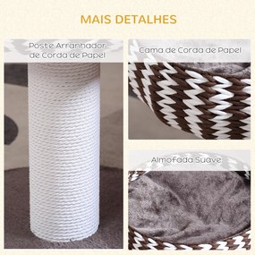 Arranhador para Gatos Pequeno Altura 52cm Torre de Escalar para Gatos com Cama Redonda Almofada de Pelúcia Suave e Poste Arranhador 50x50x52cm Café e