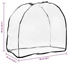 Capa para carrinho de animal Transparente 66 x 35 x 59 cm PVC
