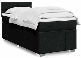 vidaXL Cama com molas/colchão 80x200 cm tecido preto
