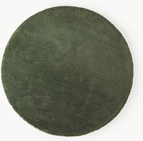 Tapete redondo felpudo de pelo comprido Leighton