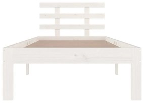 Estrutura de cama 100x200 cm madeira maciça branco