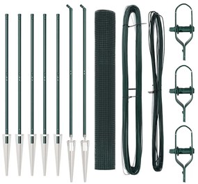 Conjunto de Poste de Cerca Conjunto de 2 Verde