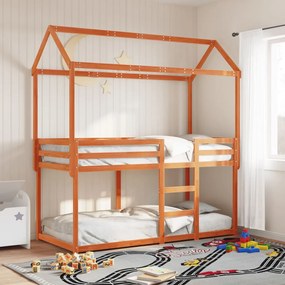 vidaXL Beliche com telhado 90x190 cm pinho maciço castanho-mel