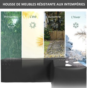 Capa de proteção impermeável para conjunto de jardim de canto, lona Oxford 420D, resistente à água e aos raios UV, 250 x 250 x 79 cm, preta